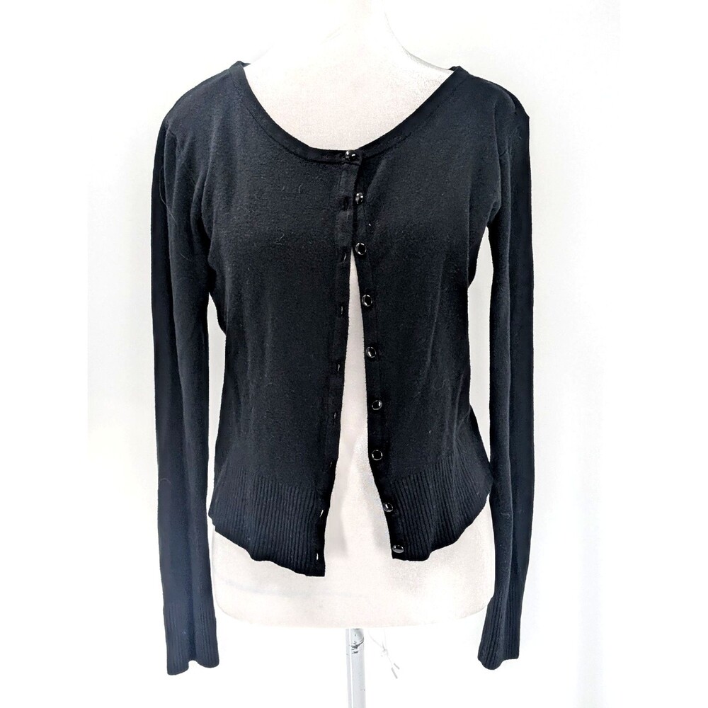 Jawbreaker Astrology Hamsa Witchy Black Embroidered Button Cardigan Size Medium - Picture 3 of 7